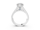 White gold Princess Cut Channel Set Solitaire Engagement Ring with Prong Setting_73