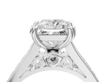 White gold Princess Cut Channel Set Solitaire Engagement Ring with Prong Setting_74