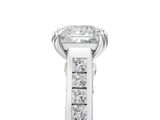 White gold Princess Cut Channel Set Solitaire Engagement Ring with Prong Setting_75