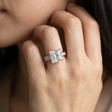 White gold Princess Cut Channel Set Solitaire Engagement Ring with Prong Setting_92