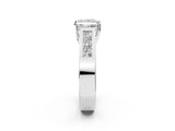 White gold Princess Cut Channel Set Solitaire Ring with Four-Prong Setting_28