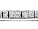 White gold Princess Cut Channel Set Tennis Bracelet with Box Clasp_11