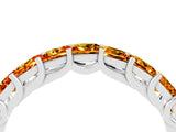 White gold Princess Cut Citrine Channel-Set Eternity Band with Prong Setting_10