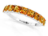 White gold Princess Cut Citrine Channel-Set Eternity Band with Prong Setting_7