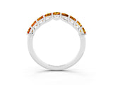 White gold Princess Cut Citrine Channel-Set Eternity Band with Prong Setting_9