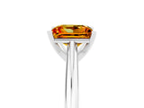 White gold Princess Cut Citrine Solitaire Engagement Ring with Cathedral Setting and Four-Prong Mount_113