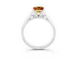 White gold Princess Cut Citrine Solitaire Engagement Ring with Cathedral Setting and Four-Prong Mount_33