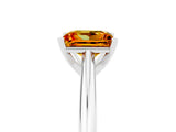 White gold Princess Cut Citrine Solitaire Engagement Ring with Cathedral Setting and Four-Prong Mount_35