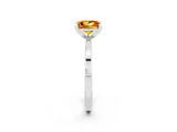 White gold Princess Cut Citrine Solitaire Engagement Ring with Classic Band and Four-Prong Setting_26