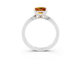 White gold Princess Cut Citrine Solitaire Engagement Ring with Classic Band and Four-Prong Setting_27