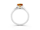 White gold Princess Cut Citrine Solitaire Engagement Ring with Classic Band and Four-Prong Setting_39