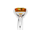 White gold Princess Cut Citrine Solitaire Engagement Ring with Round Band and Four-Prong Setting_5