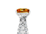 White gold Princess Cut Citrine Three-Stone Ring with Pavé Split Shank and Four-Prong Setting_5