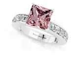 White gold Princess Cut Cut Channel Set Diamond Engagement Ring with Four-Prong Setting_1