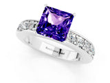 White gold Princess Cut Cut Channel Set Diamond Engagement Ring with Four-Prong Setting_1