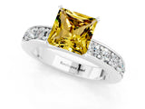 White gold Princess Cut Cut Channel Set Diamond Engagement Ring with Four-Prong Setting_1