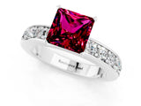 White gold Princess Cut Cut Channel Set Diamond Engagement Ring with Four-Prong Setting_1