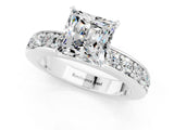 White gold Princess Cut Cut Channel Set Diamond Engagement Ring with Four-Prong Setting_1