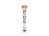 White gold Princess Cut Cut Channel Set Diamond Engagement Ring with Four-Prong Setting_2