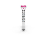 White gold Princess Cut Cut Channel Set Diamond Engagement Ring with Four-Prong Setting_2