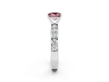 White gold Princess Cut Cut Channel Set Diamond Engagement Ring with Four-Prong Setting_2
