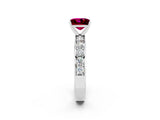 White gold Princess Cut Cut Channel Set Diamond Engagement Ring with Four-Prong Setting_2
