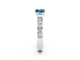 White gold Princess Cut Cut Channel Set Diamond Engagement Ring with Four-Prong Setting_2