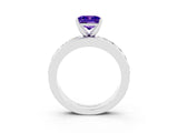 White gold Princess Cut Cut Channel Set Diamond Engagement Ring with Four-Prong Setting_3