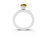 White gold Princess Cut Cut Channel Set Diamond Engagement Ring with Four-Prong Setting_3
