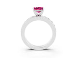 White gold Princess Cut Cut Channel Set Diamond Engagement Ring with Four-Prong Setting_3