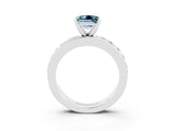 White gold Princess Cut Cut Channel Set Diamond Engagement Ring with Four-Prong Setting_3