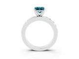 White gold Princess Cut Cut Channel Set Diamond Engagement Ring with Four-Prong Setting_3