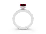 White gold Princess Cut Cut Channel Set Diamond Engagement Ring with Four-Prong Setting_3