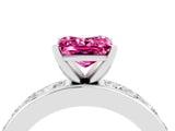 White gold Princess Cut Cut Channel Set Diamond Engagement Ring with Four-Prong Setting_4