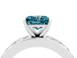 White gold Princess Cut Cut Channel Set Diamond Engagement Ring with Four-Prong Setting_4