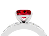 White gold Princess Cut Cut Channel Set Diamond Engagement Ring with Four-Prong Setting_4