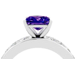 White gold Princess Cut Cut Channel Set Diamond Engagement Ring with Four-Prong Setting_4