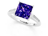 White gold Princess Cut Cut Channel Set Solitaire Engagement Ring with Four-Prong Setting_1