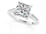 White gold Princess Cut Cut Channel Set Solitaire Engagement Ring with Four-Prong Setting_1