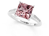 White gold Princess Cut Cut Channel Set Solitaire Engagement Ring with Four-Prong Setting_1