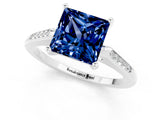 White gold Princess Cut Cut Channel Set Solitaire Engagement Ring with Four-Prong Setting_1