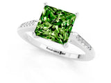 White gold Princess Cut Cut Channel Set Solitaire Engagement Ring with Four-Prong Setting_1
