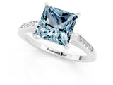 White gold Princess Cut Cut Channel Set Solitaire Engagement Ring with Four-Prong Setting_1