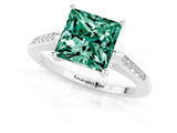 White gold Princess Cut Cut Channel Set Solitaire Engagement Ring with Four-Prong Setting_1