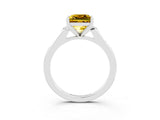 White gold Princess Cut Cut Channel Set Solitaire Engagement Ring with Four-Prong Setting_3