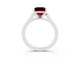 White gold Princess Cut Cut Channel Set Solitaire Engagement Ring with Four-Prong Setting_3