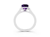 White gold Princess Cut Cut Channel Set Solitaire Engagement Ring with Four-Prong Setting_3