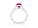 White gold Princess Cut Cut Channel Set Solitaire Engagement Ring with Four-Prong Setting_3