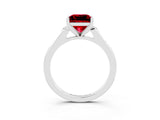 White gold Princess Cut Cut Channel Set Solitaire Engagement Ring with Four-Prong Setting_3