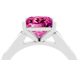 White gold Princess Cut Cut Channel Set Solitaire Engagement Ring with Four-Prong Setting_4